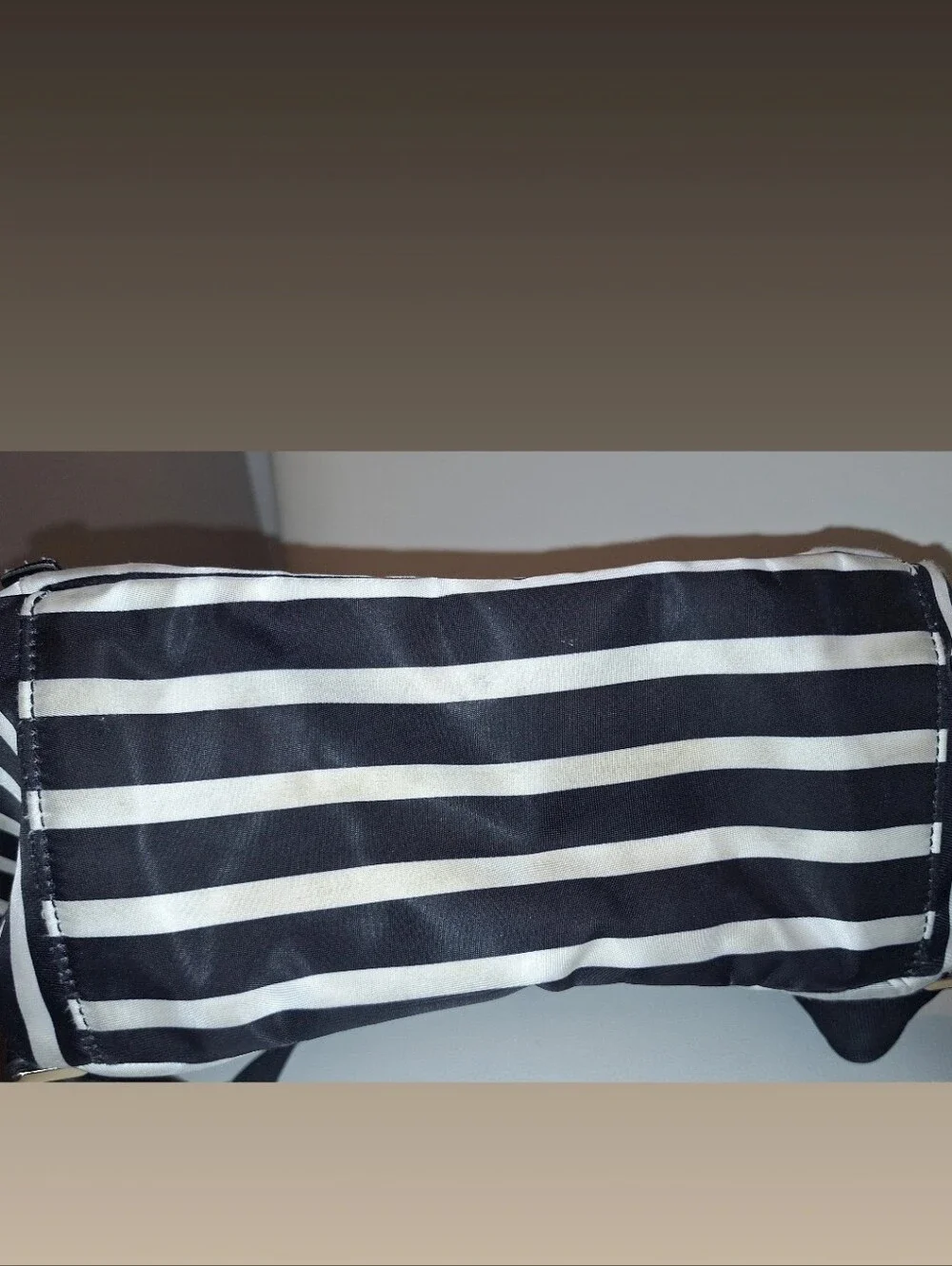 REHAB Kate Spade Black & White Striped Backpack EUC